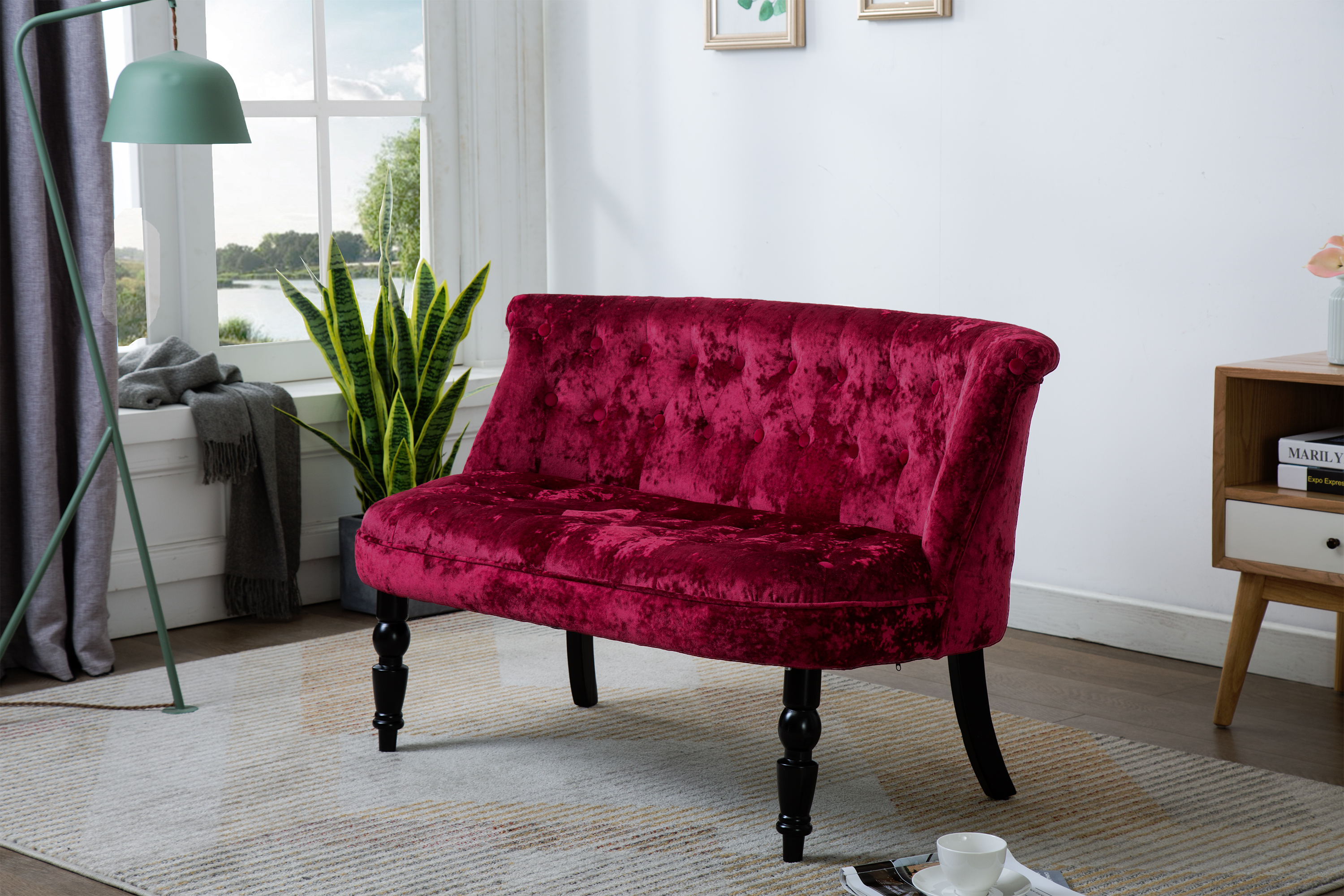 Linnet Accent Bench Red 2kfurniture