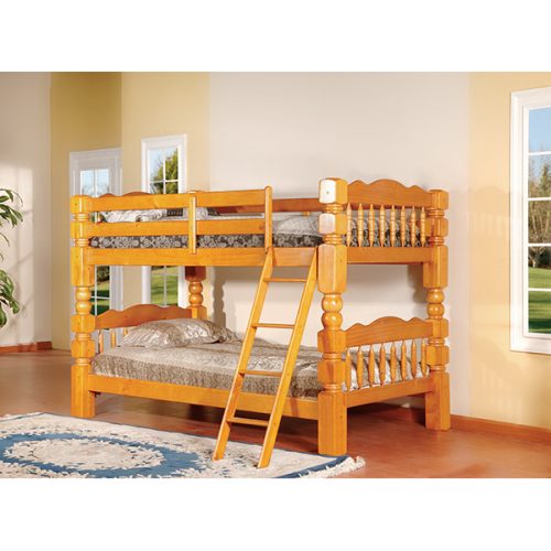 Bunk Beds 2kfurniture, Arched Twin Honey Oak Finish Bunk Bed