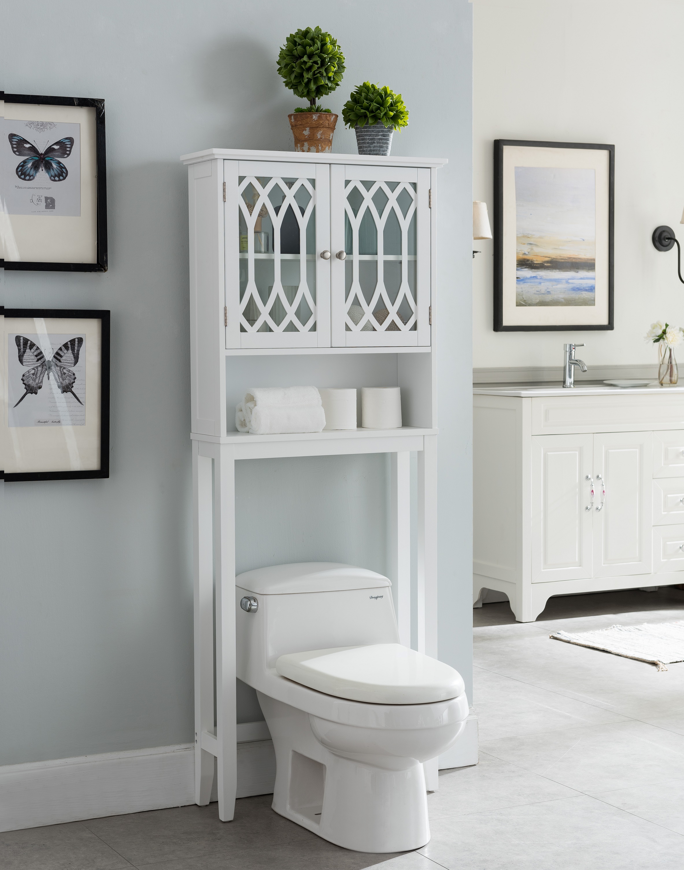 space saver over the toilet cabinet