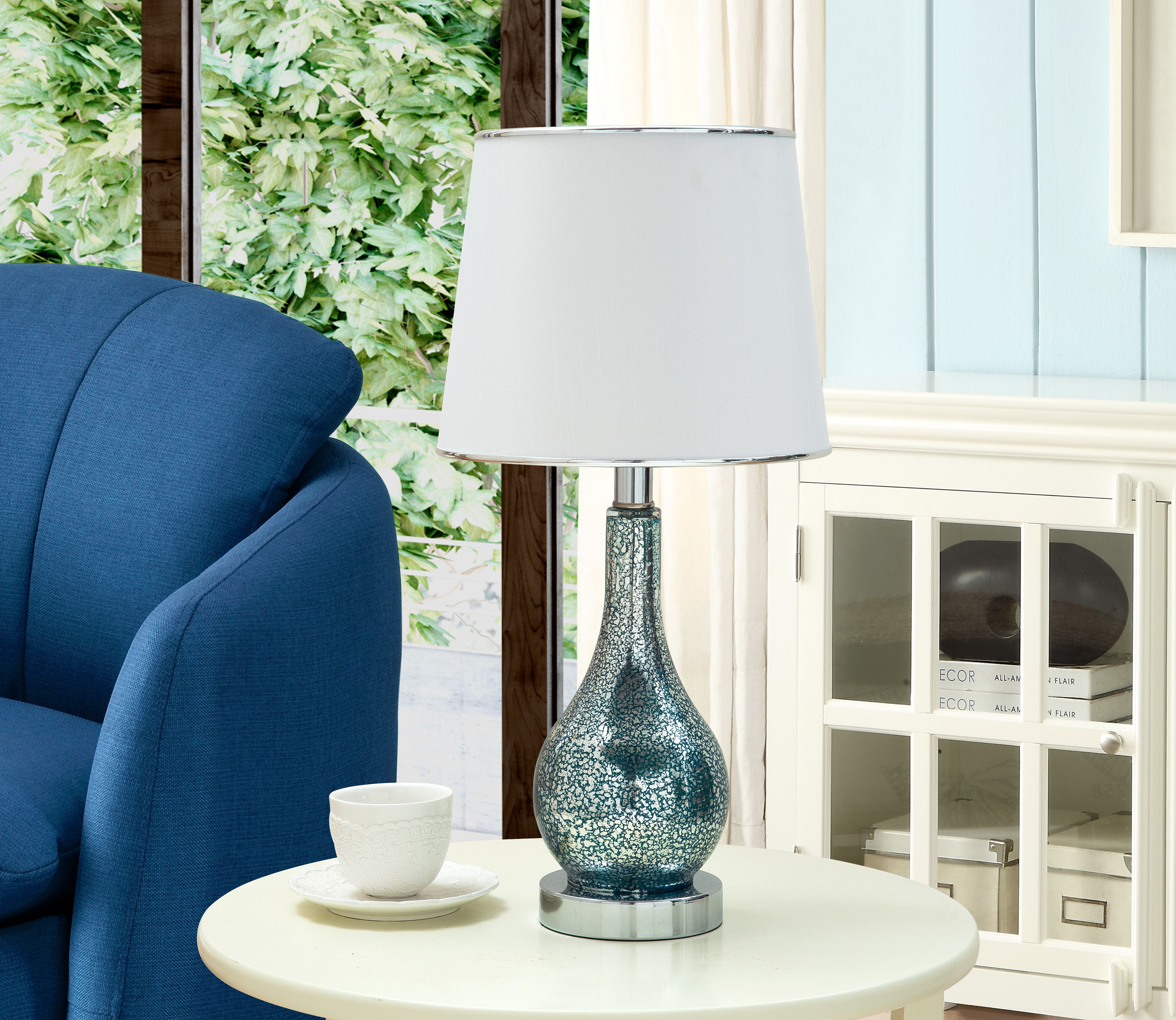 Ardoch Aqua Blue Glass Table Lamp Set Of 2 2kfurniture   L319 