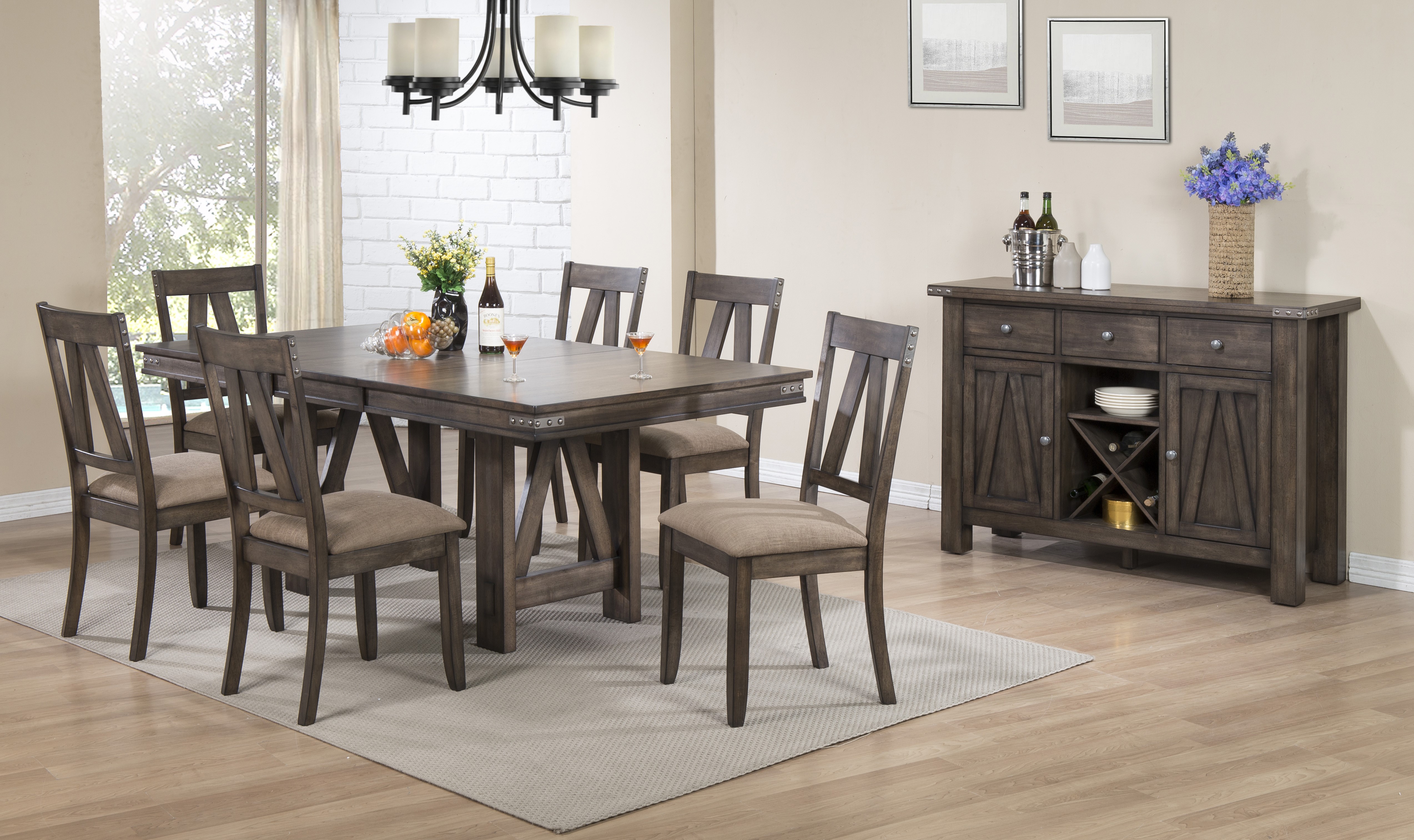 Lynn Dining Set W Buffet 2kfurniture, Dining Room Tables With Buffet