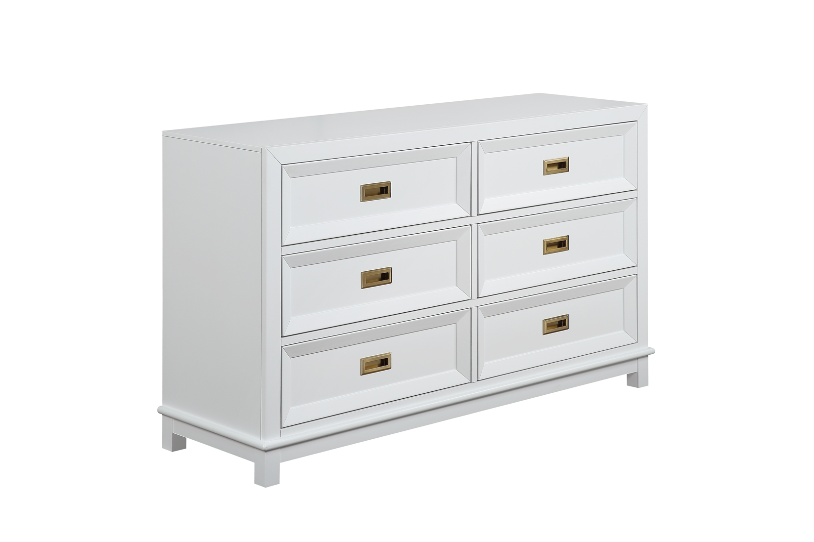 Abella 6 Drawer Wood Dresser White 2kfurniture