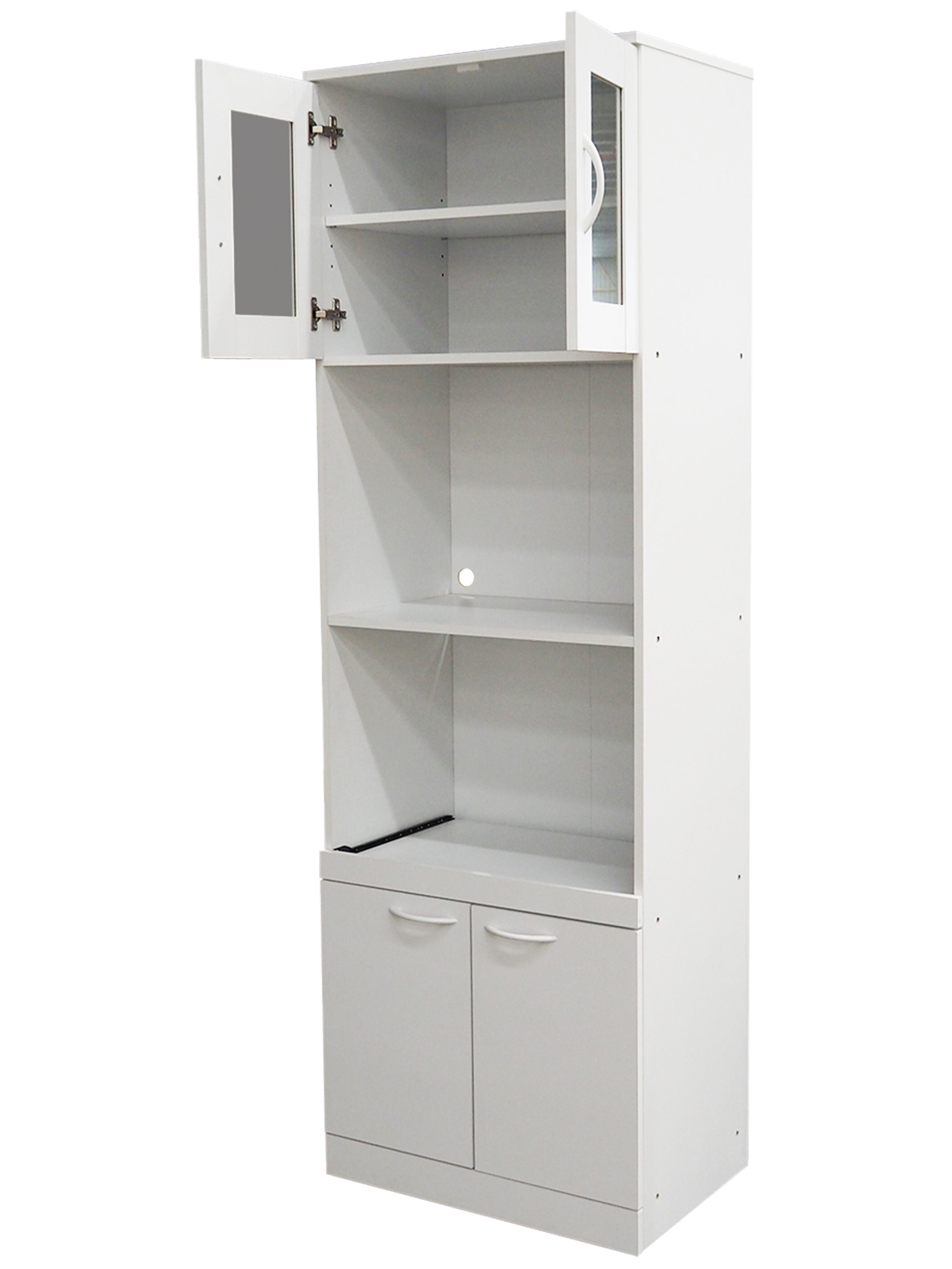 Danbury Tall Kitchen Pantry, Microwave Storage Cabinet, White – 2kfurniture